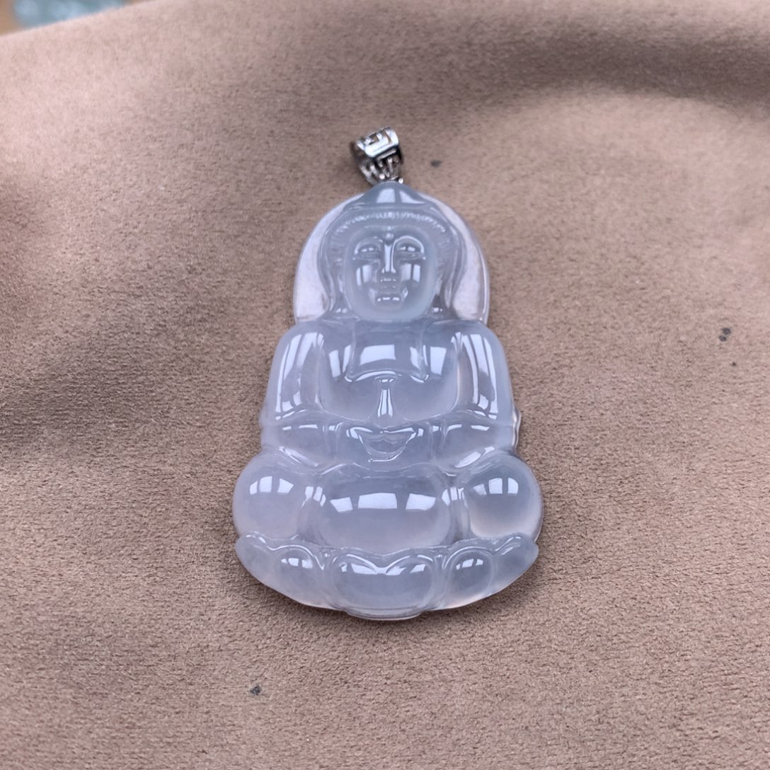 翡翠18K金镶嵌颈饰缅甸翡翠A货