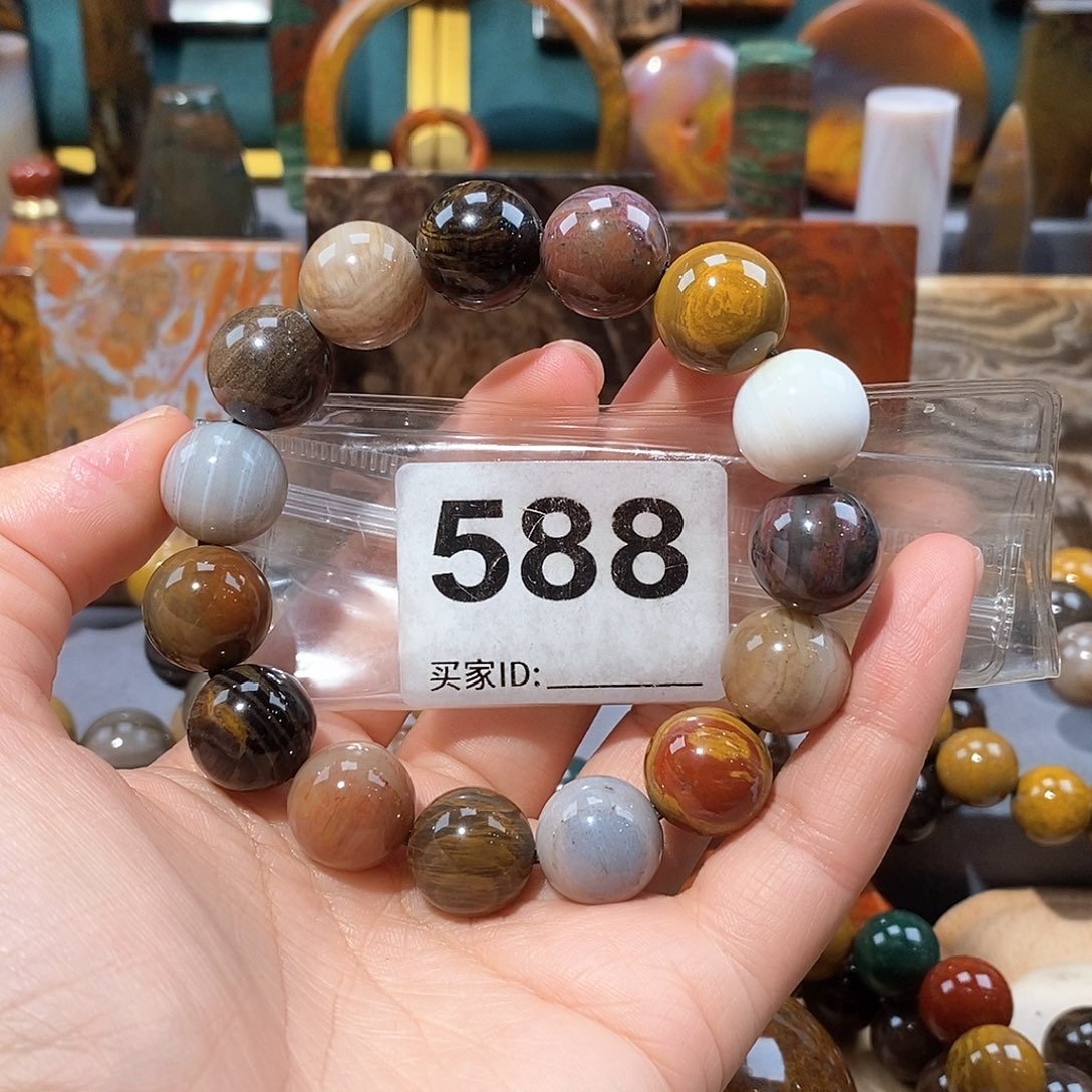 硅化玉天然北票硅化玉手串未镶嵌天然北票硅化玉手串