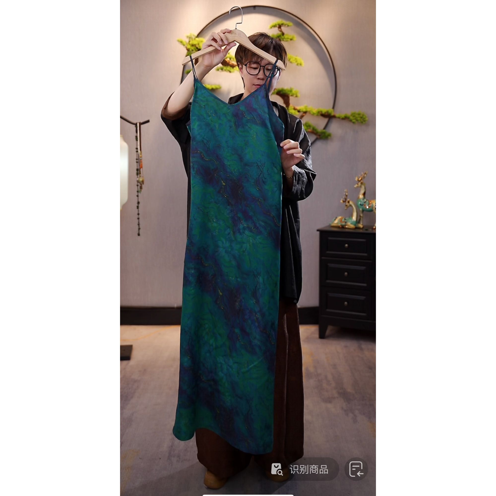 【千奈莉  爱情海】长款湖丝花萝双穿春夏秋长款无袖百搭吊带裙