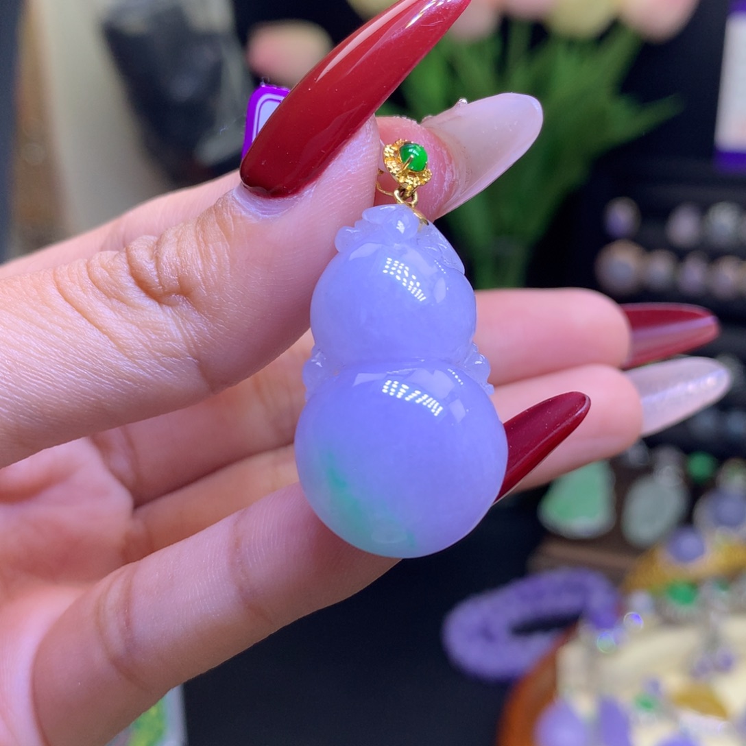 翡翠颈饰18K金镶嵌天然