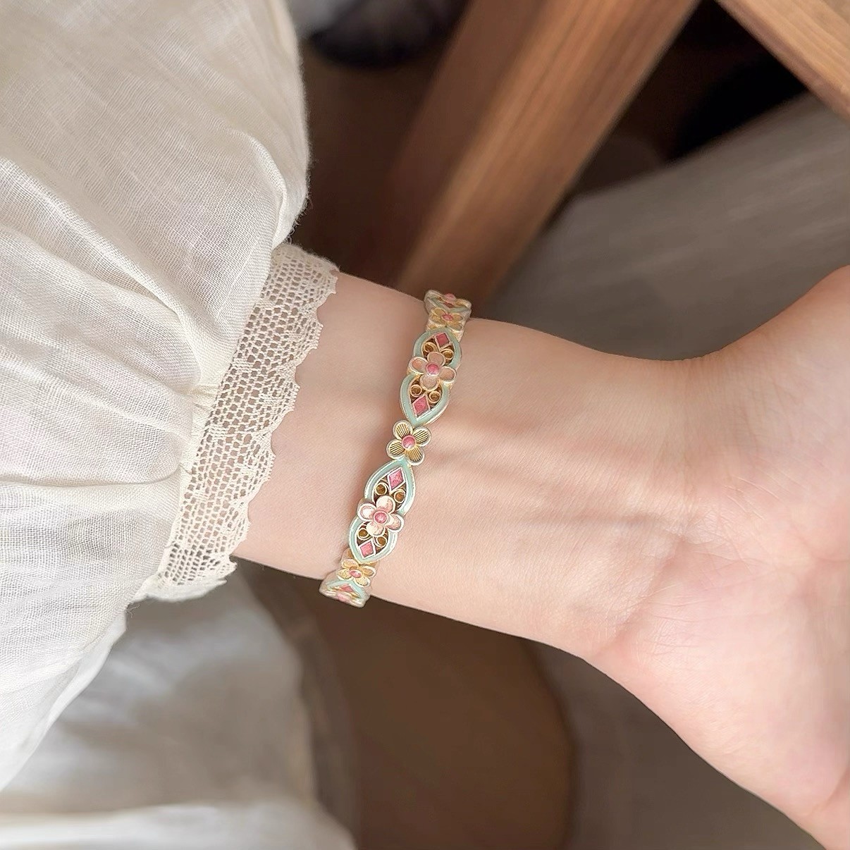 足银手镯 银饰手镯 新中式精致手工 手镯