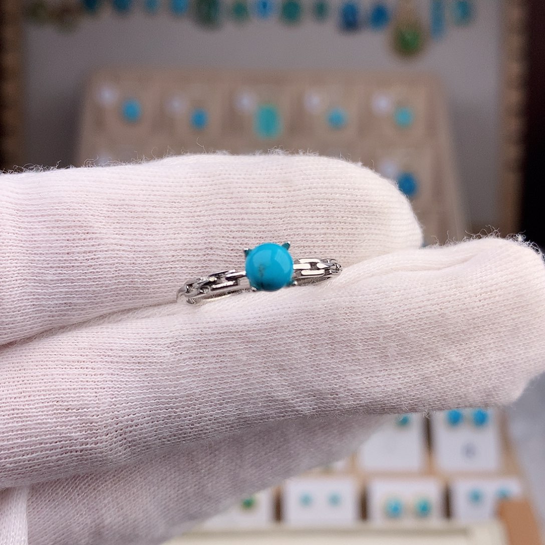 绿松石戒指银S925镶嵌