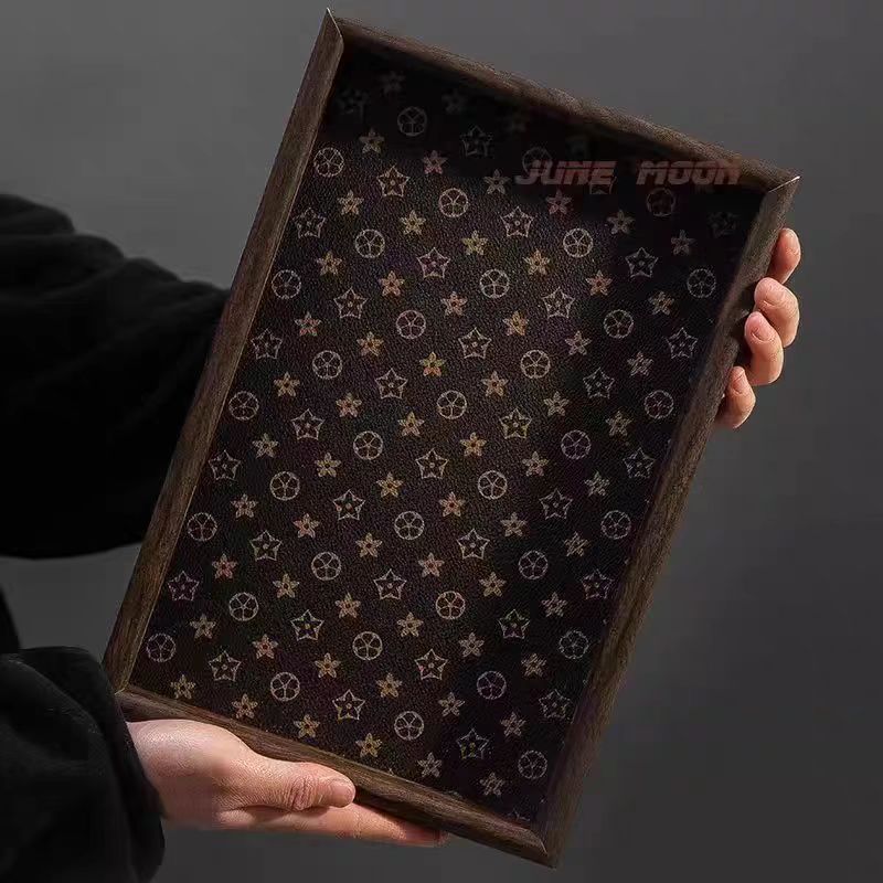 SD高档复古茶盘胡桃木首饰长方形轻奢木质茶盘g   3995