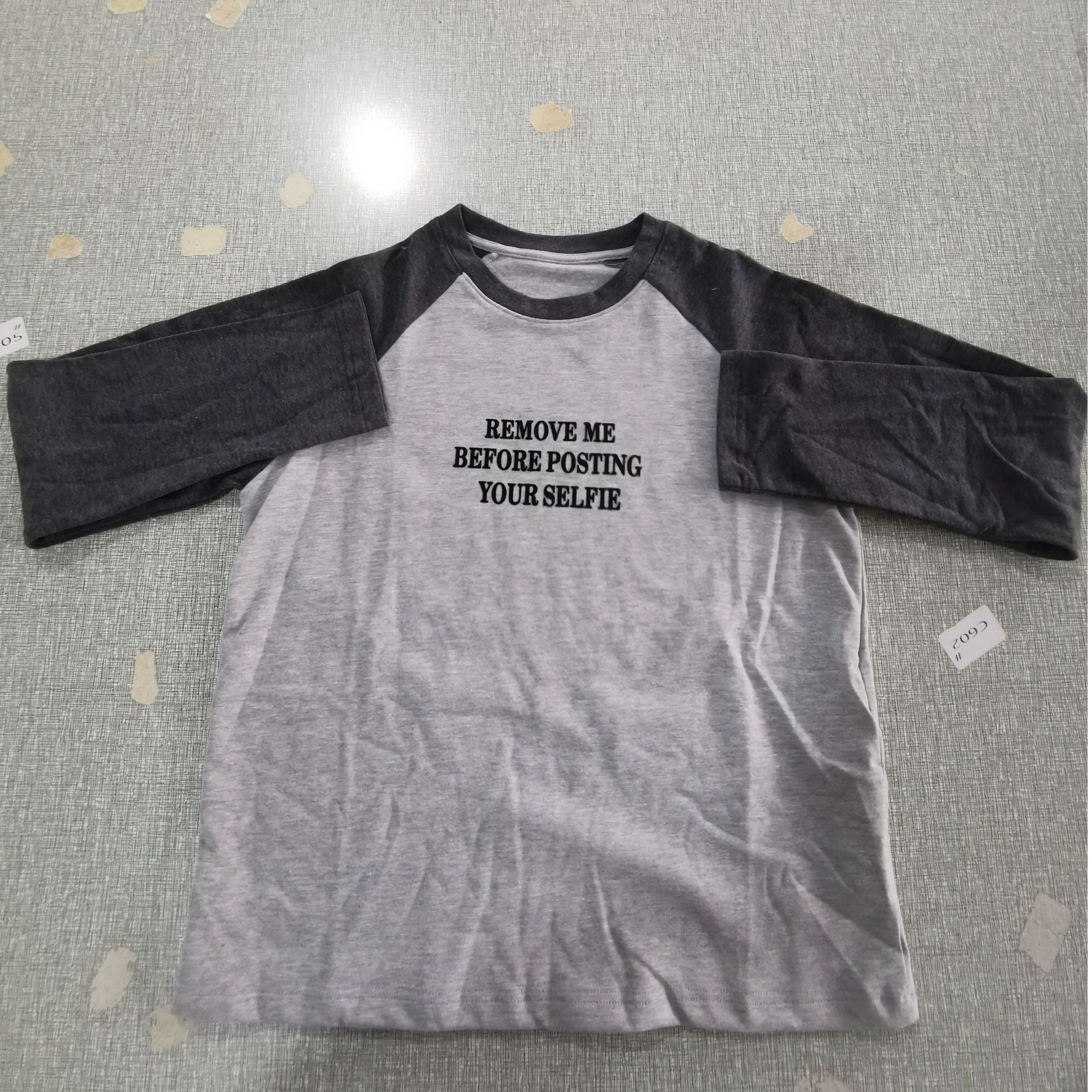 长袖保暖女圆领韩系拼接打底T恤秋款灰色休闲针织