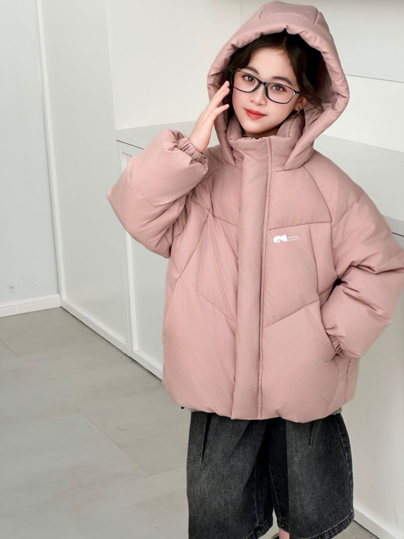 儿童秋冬连帽羽绒服女童连帽男童中大童休闲保暖【20】