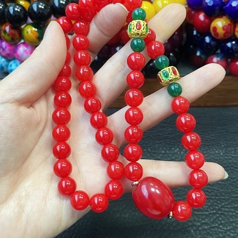 玛瑙未镶嵌手饰鸽血红