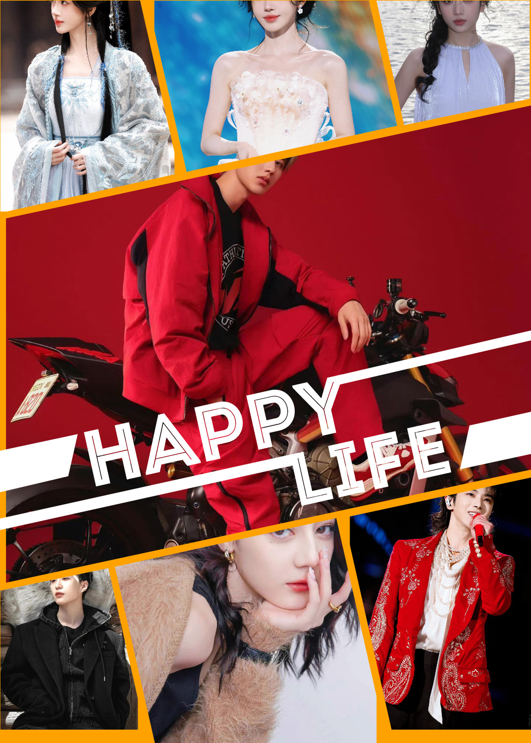 男爱豆6寸明星片真签照片（直播间专属）签名照