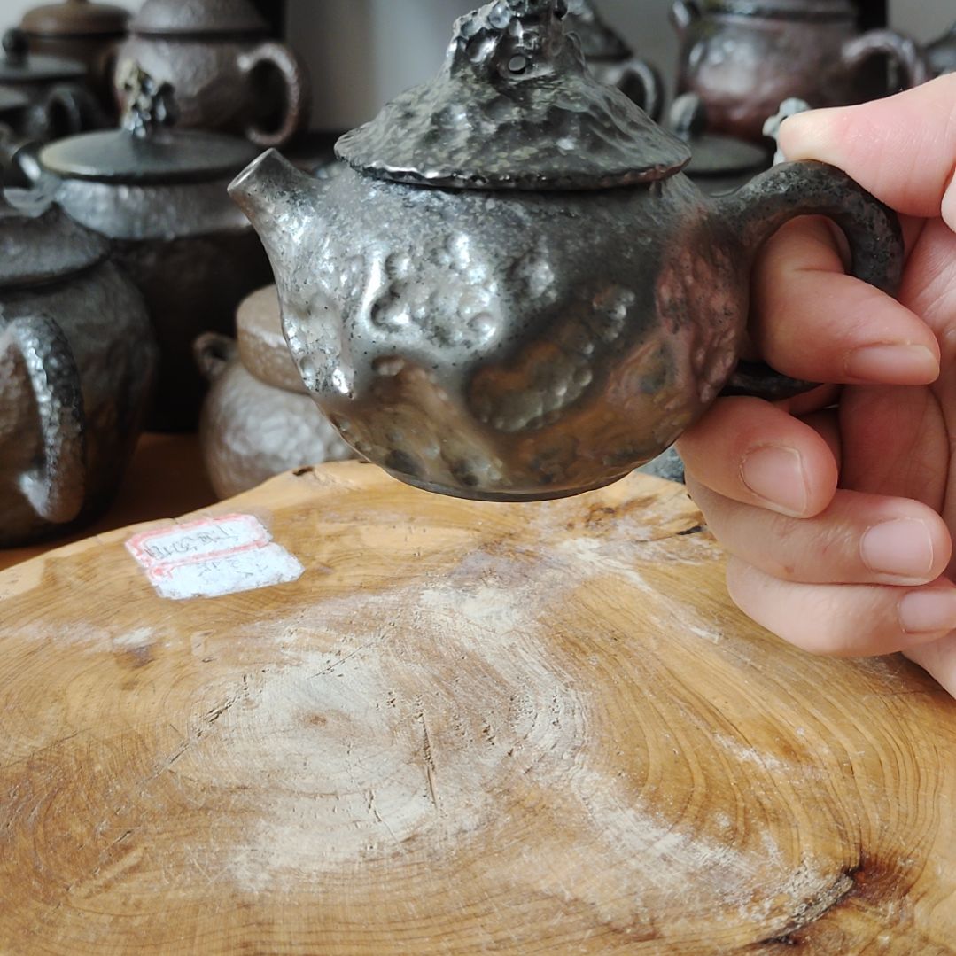 坭兴陶纯柴烧全手工茶壶110c