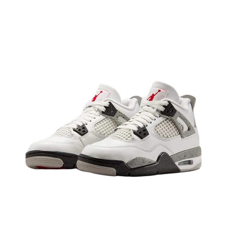 NIKE耐克 官方正品AJ4白水泥GS经典复古百搭运动鞋 IB4171-100