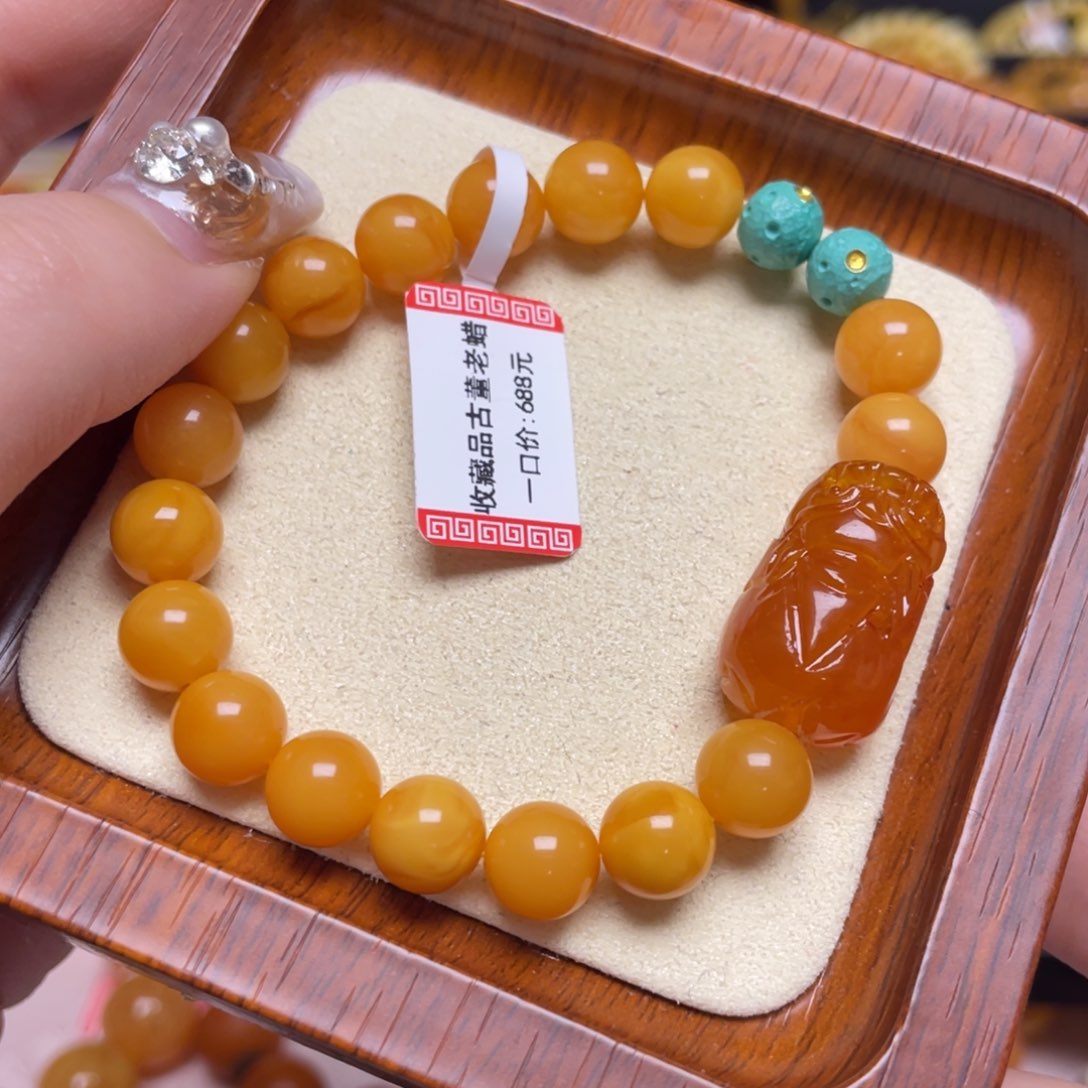 未镶嵌蜜蜡手链手串