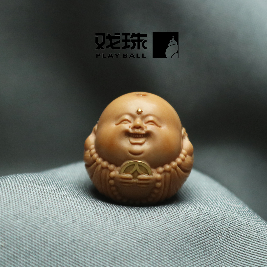 猴头雕刻洪福弥勒猴头核桃十二吊坠猴头配饰弥勒男女礼物配饰
