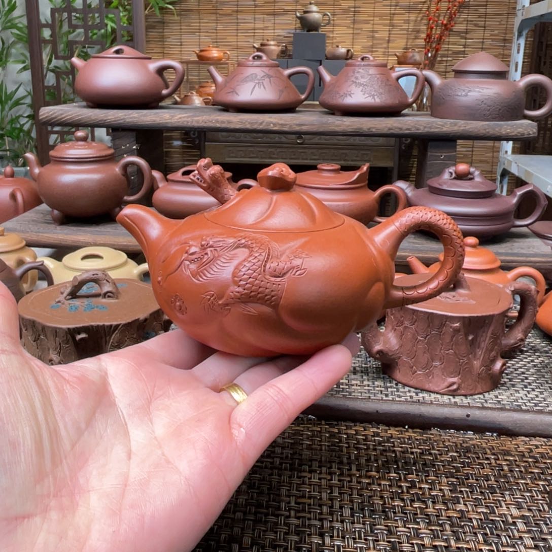 紫砂茶壶宜兴原矿紫砂手工制220