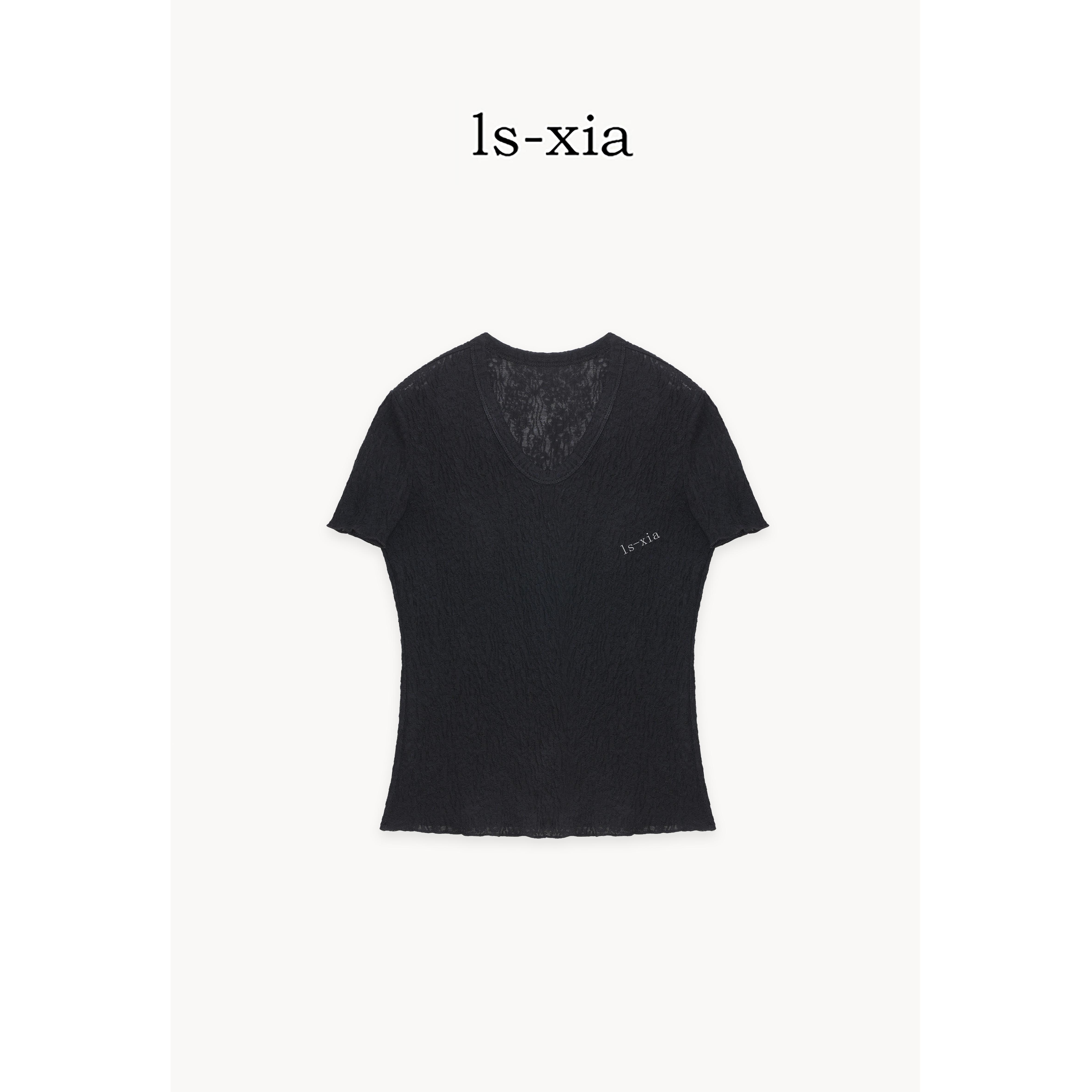 【秘境浮雕】时尚肌理感烫花优雅蕾丝休闲圆领T恤