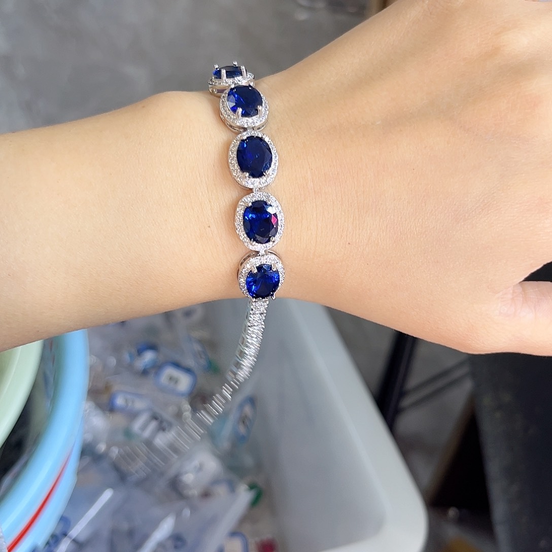 手链蓝宝石银S925镶嵌