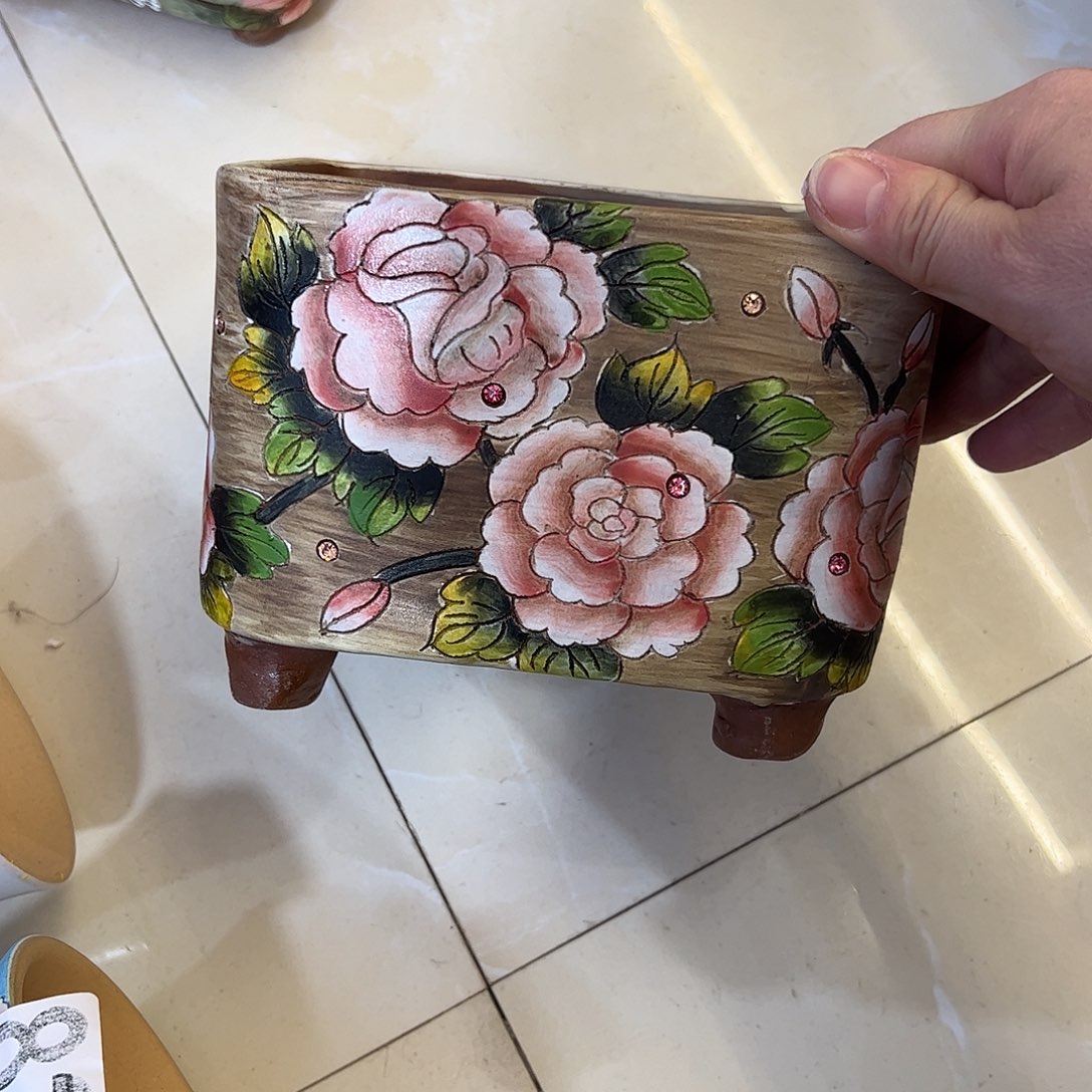 用****景德镇炫彩手绘陶瓷花盆