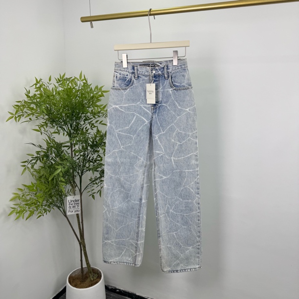 99新  Alexander Wang 亚历山大王 卵石纹牛仔裤 25码/98新/无配