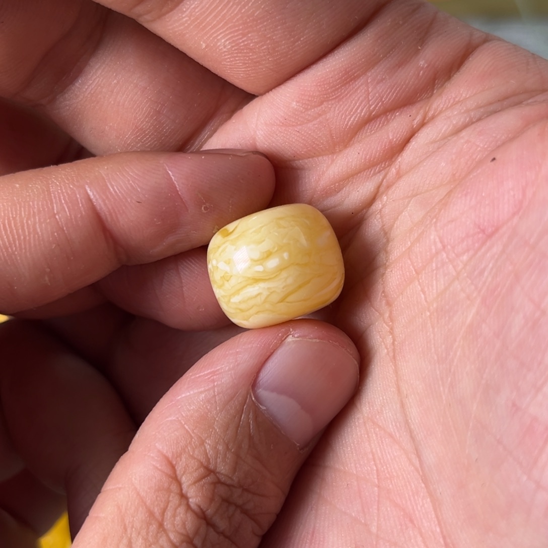 琥珀裸石未镶嵌蜜蜡虎皮纹17.8毫米老型