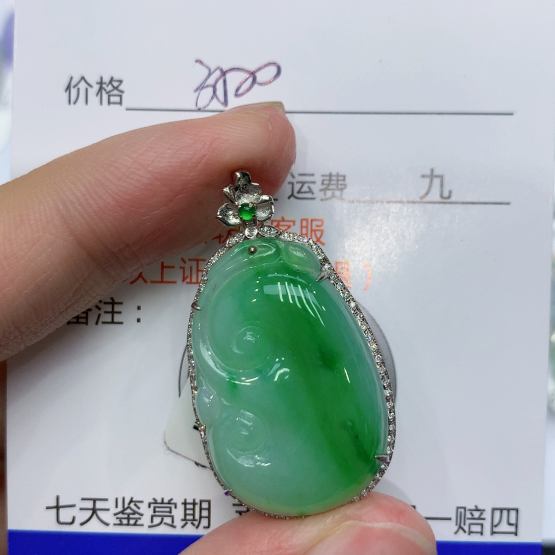 翡翠颈饰18K金镶嵌13555433