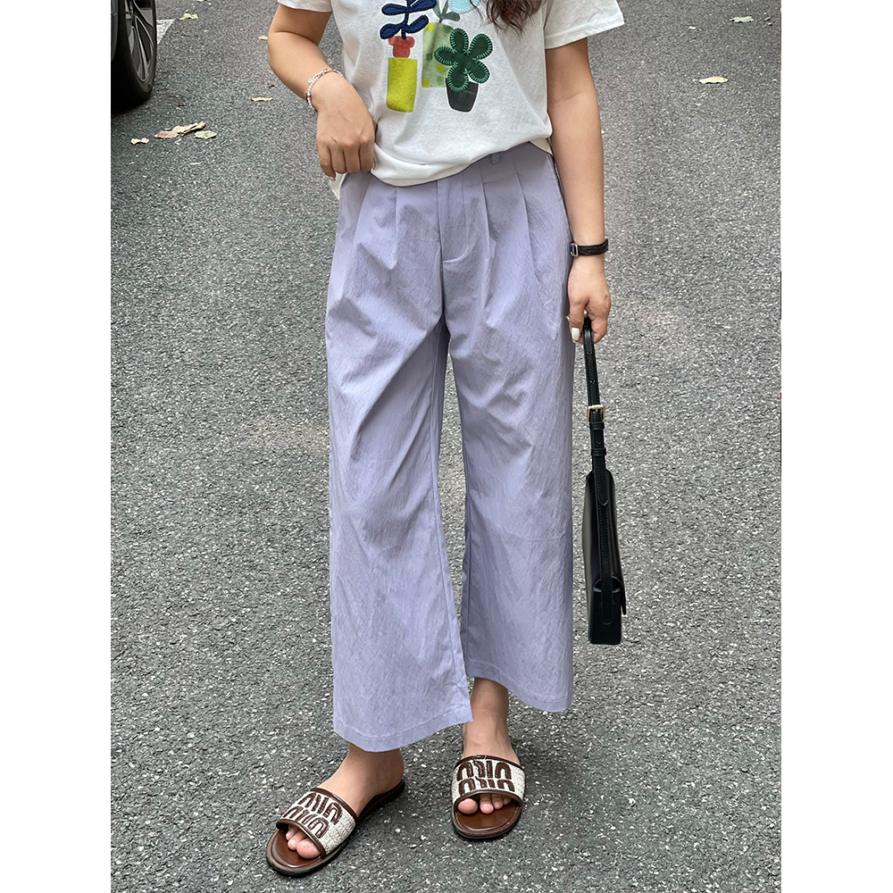 WenWen小个子韩系高腰薄款显瘦休闲九分裤夏季新款裤子3830