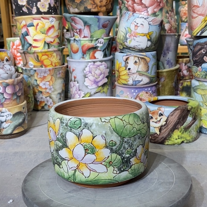 红陶景德镇艺术手绘作品