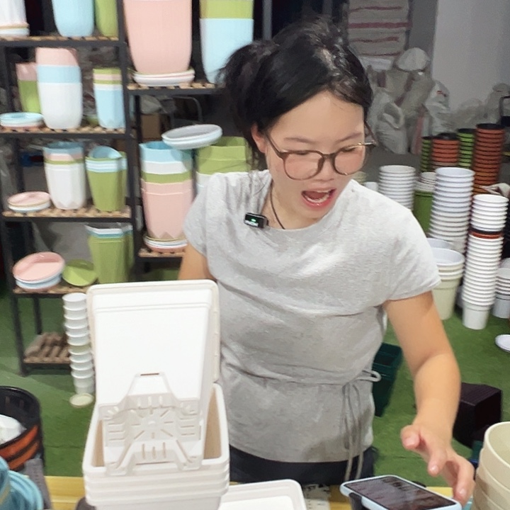 正品方盆口16高18白色5只带托