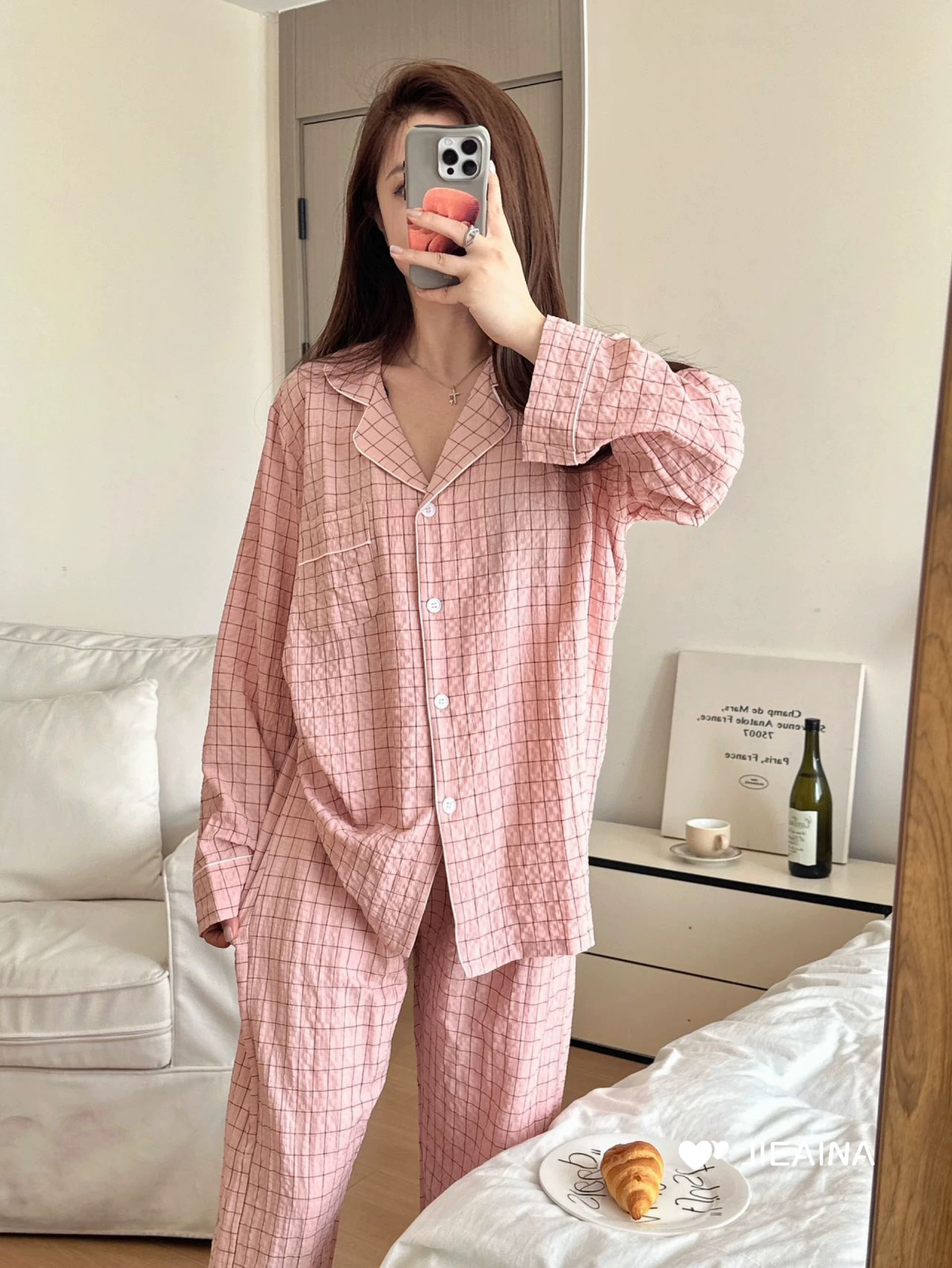 全棉水洗家居服套装微瑕～R61 （M码）