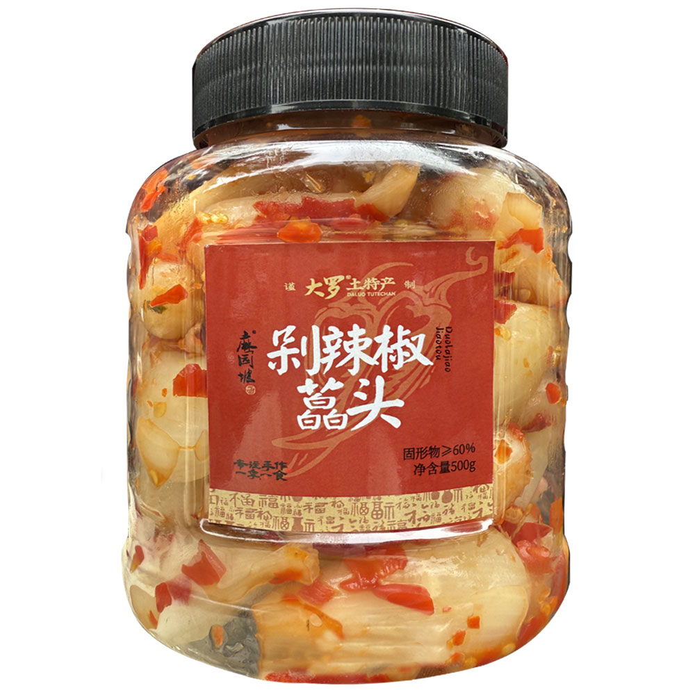 下饭菜剁辣椒拌菜纯手工剁椒藠头500g