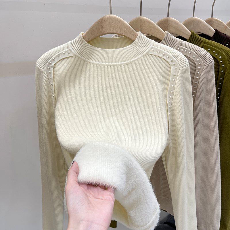 【抗起球一体绒】毛衣加绒加厚打底衫女秋冬内搭保暖