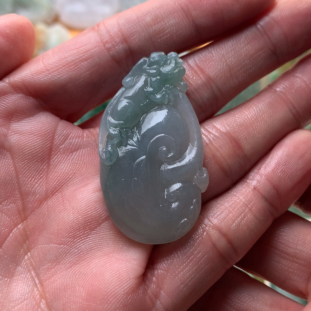 c****定制翡翠未镶嵌如意貔貅