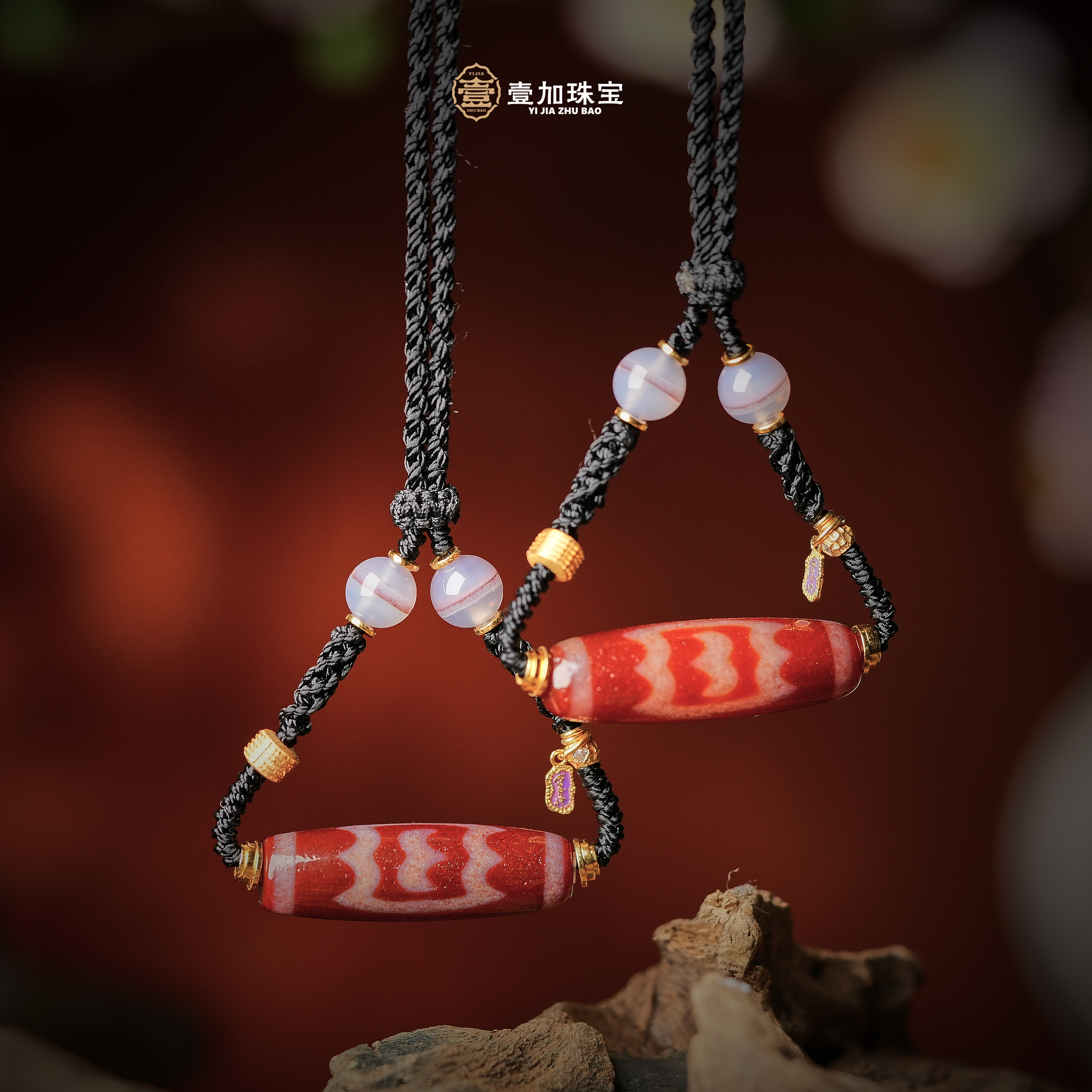 壹加师姐｜手工设计横版红大鹏玛瑙项链多样性发一0182t