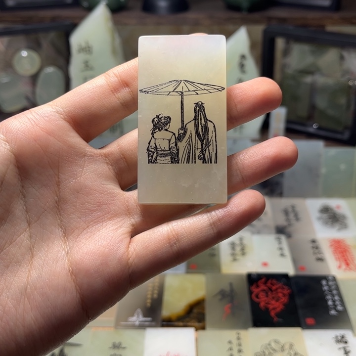 蛇纹石玉合金颈饰