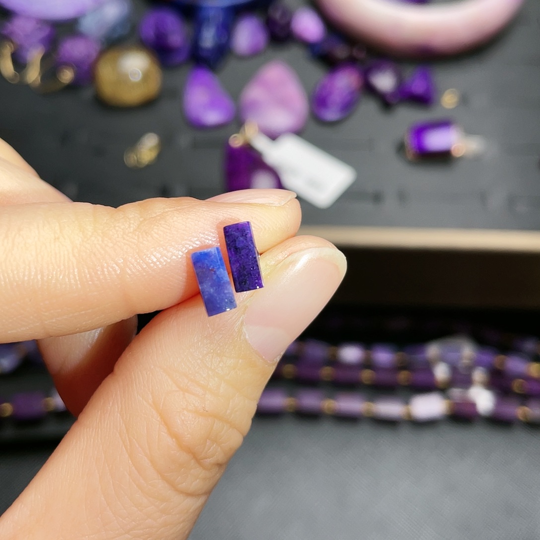 苏纪石（舒俱来）耳钉银S925镶嵌