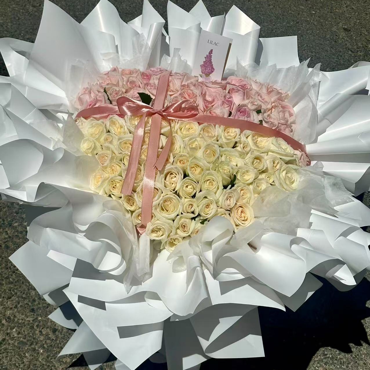 ［想在你身边］99枝粉荔枝大花束生日礼物花店送花上门