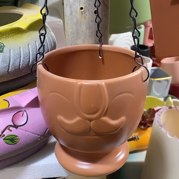 陶盆有孔 瑕疵针孔漏釉介意勿拍外高 12外口12