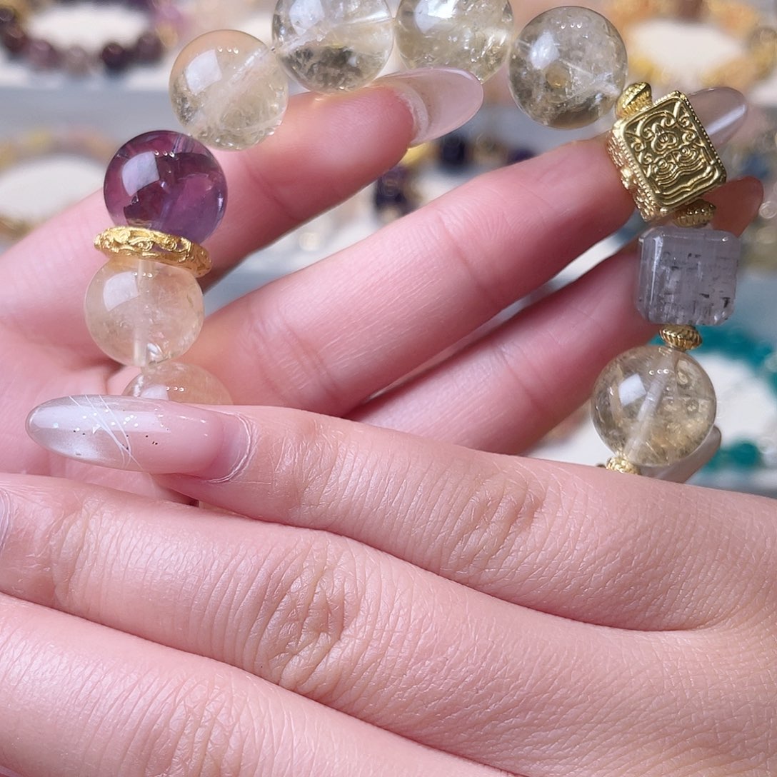 水晶手链合金当****9尺寸