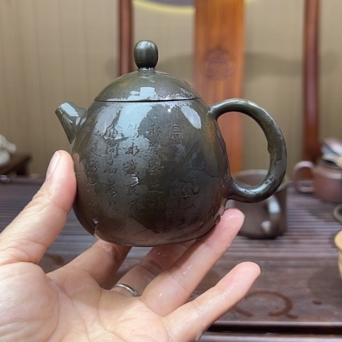 戬谷龙窑坭兴陶柴烧茶壶150