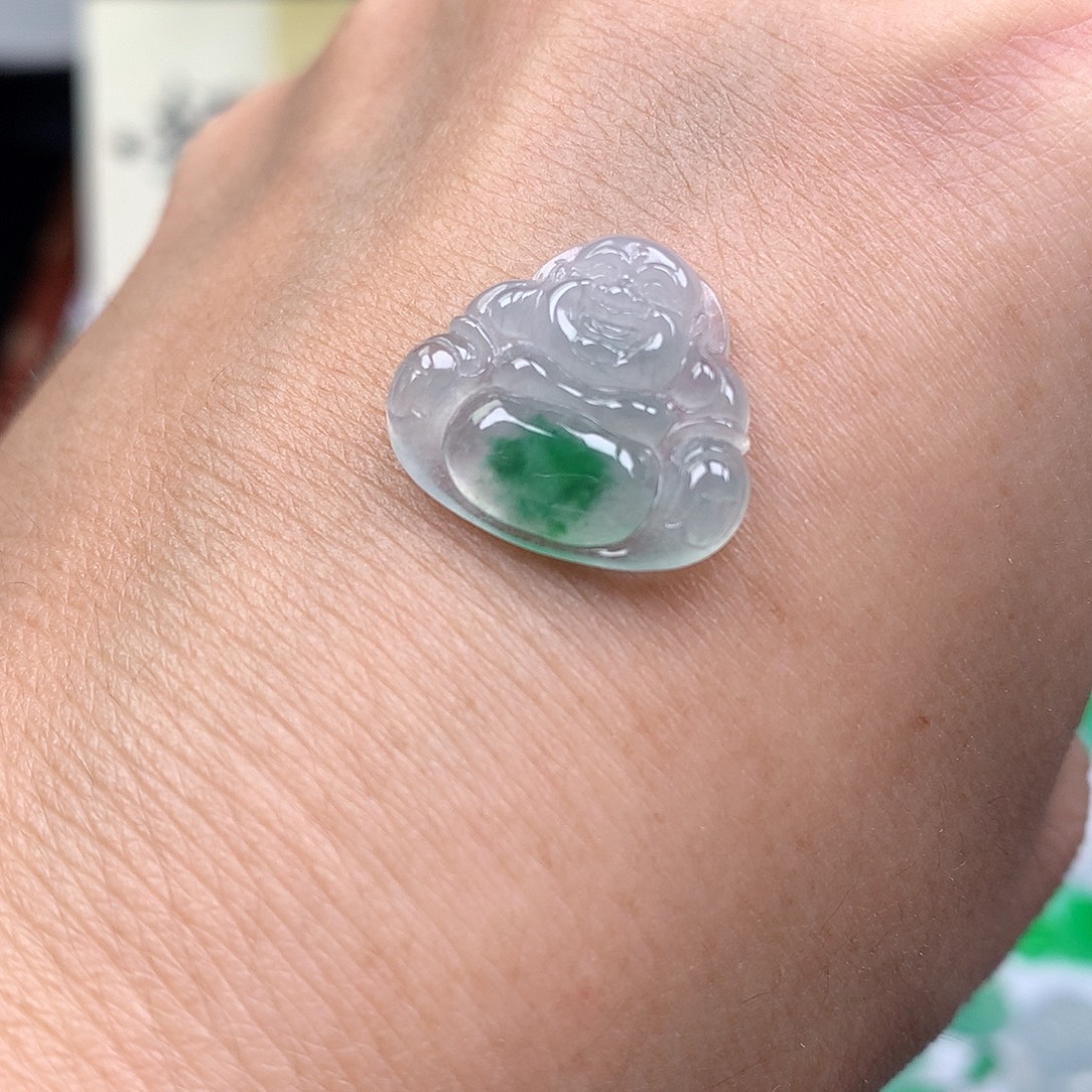 翡翠裸石缅甸天然A货翡翠冰种佛公