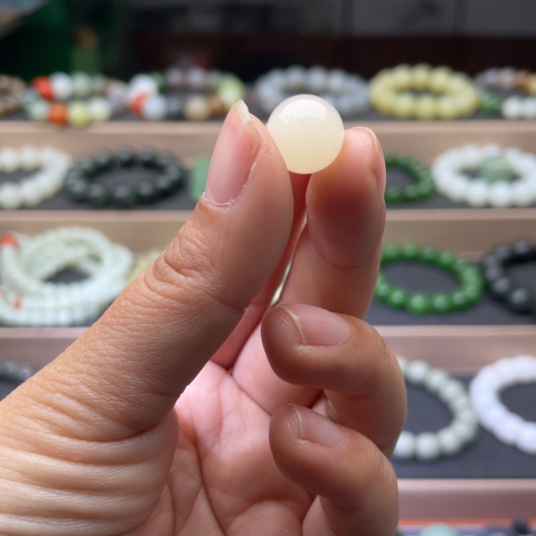 和田玉单珠12未镶嵌