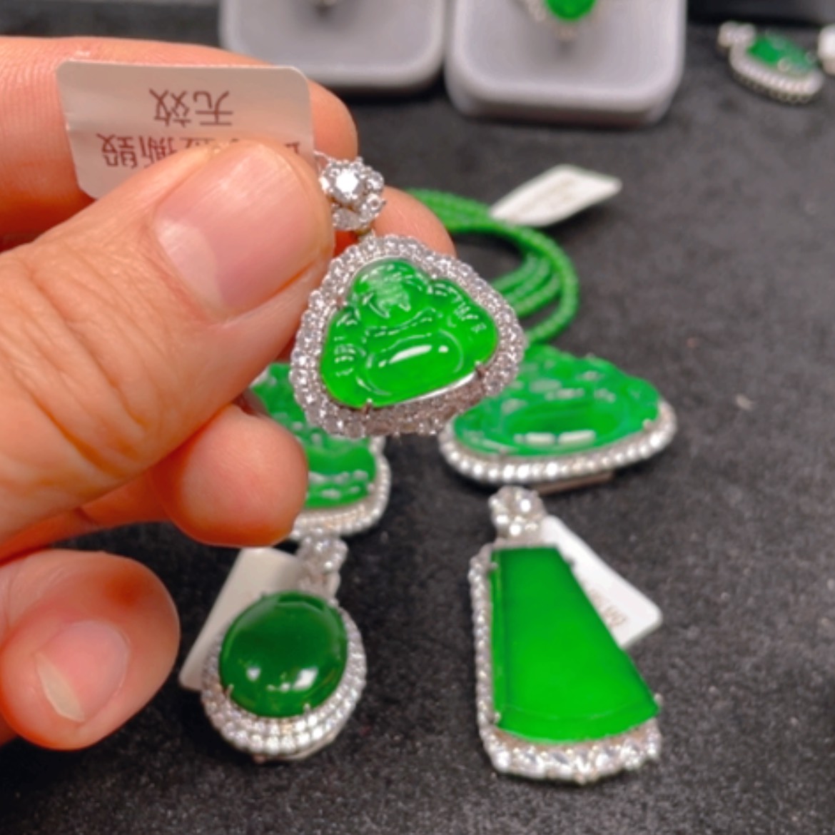 【闪购商品】翡翠颈饰银S925镶嵌吊坠