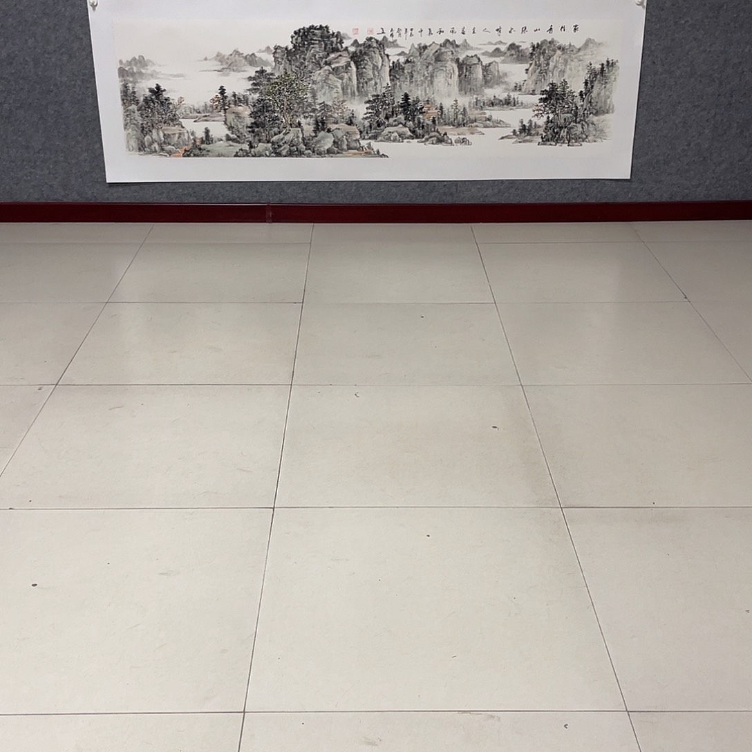 国画接**乐六尺对开画芯