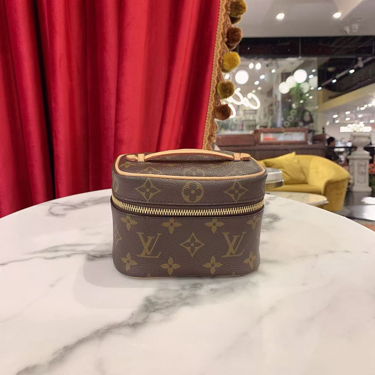 95新 LouisVuitton/路易威登 化妆包nice nano老花/56300133