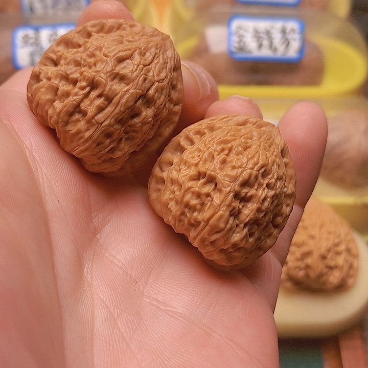 文玩核桃把件33全品野生蟒皮纹