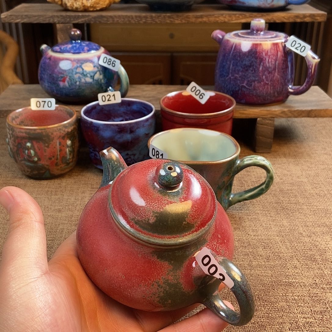 摆件遇***安钧瓷茶壶茶具