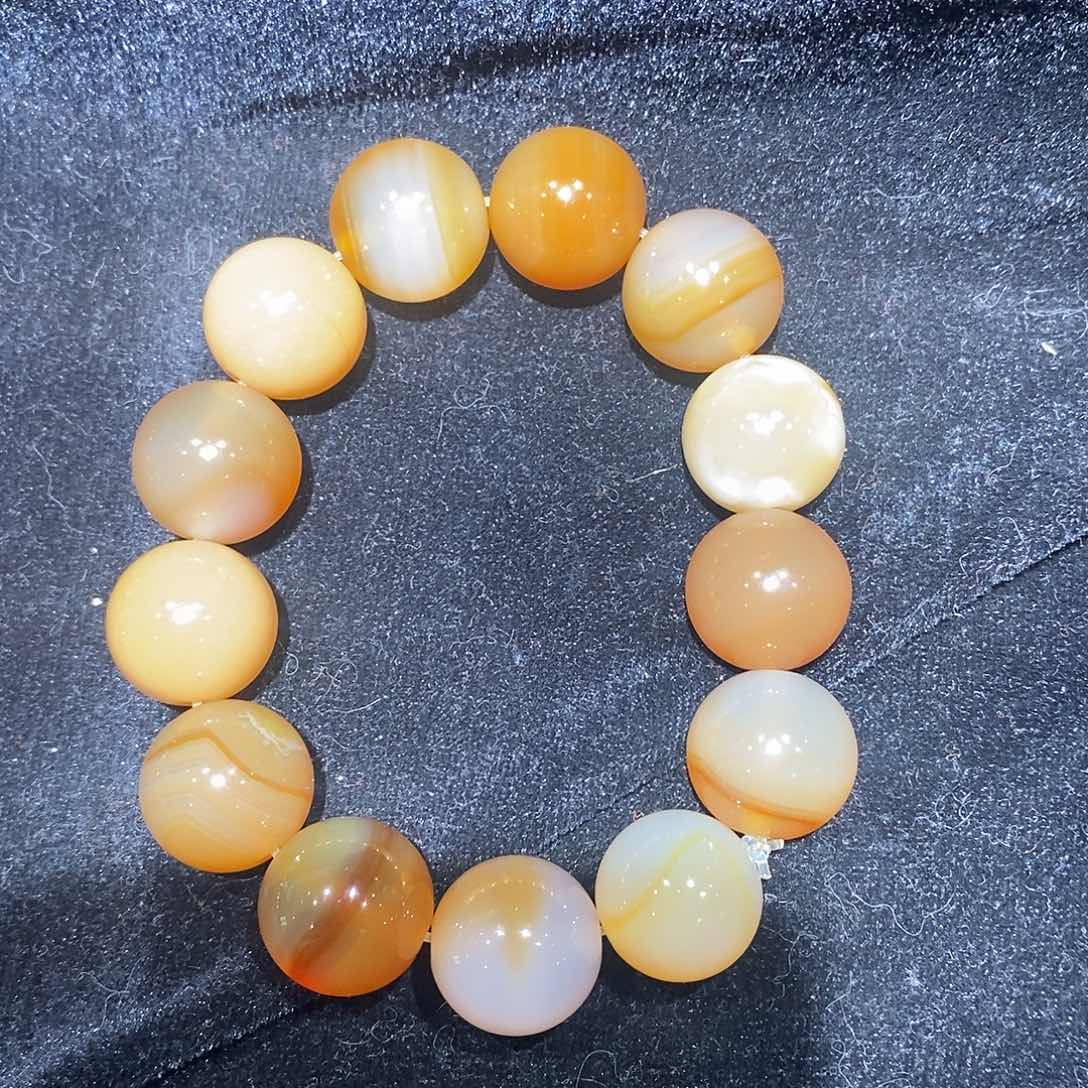 玛瑙/玉髓合金北红玛瑙手串