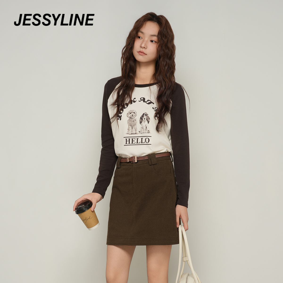 抖音双11好物杰茜莱字母小狗减龄长袖T恤女2025秋新款 jessyline
