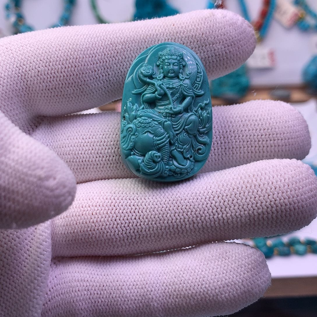 绿松石未镶嵌雕刻牌子22+