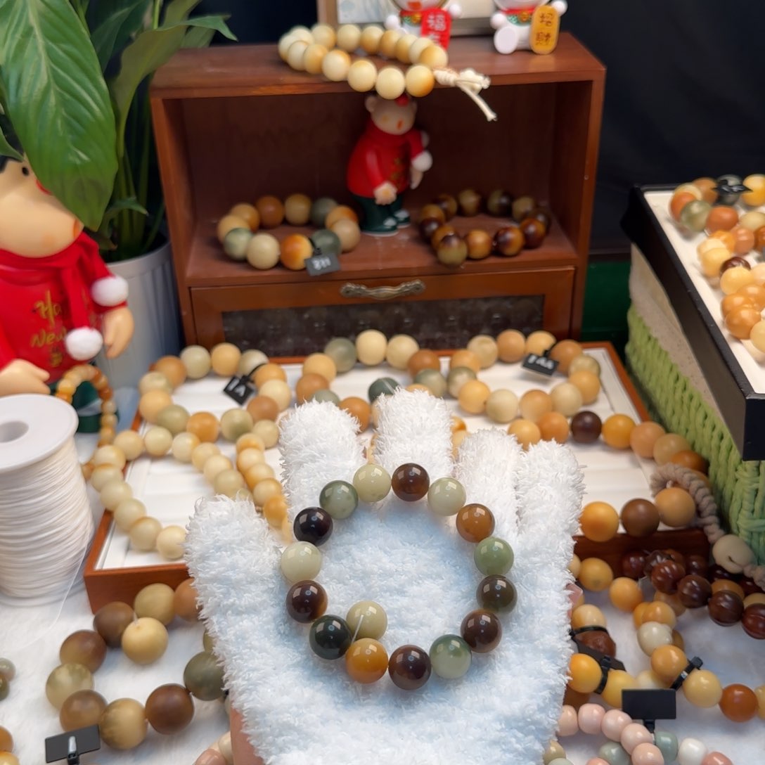 菩提根/象牙果手串卡15圆珠皮蛋全品