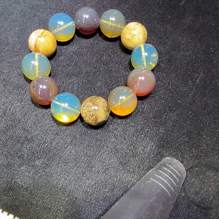 琥珀未镶嵌颈饰缅甸多宝手串