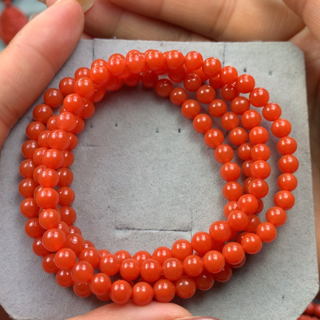 南红玛瑙手串5+m未镶嵌