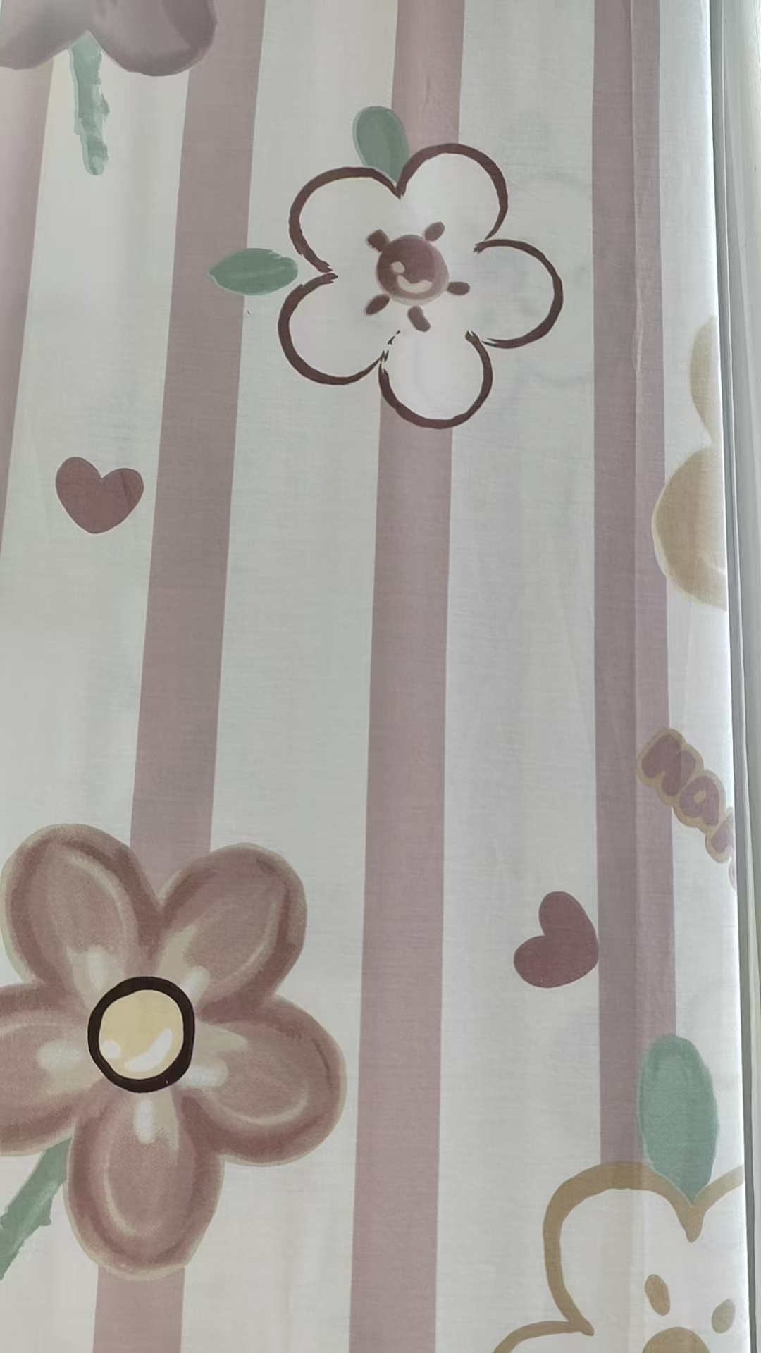 条纹小花纯棉斜纹布